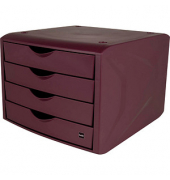 Schubladenbox the green chameleon  bordeaux DIN A4 mit 4