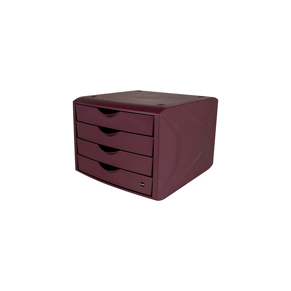 4012086022919 - Schubladenbox mit 4 Schubladen The Green Chameleon A4 Kunststoff Rot 215 x 265 x 332 mm