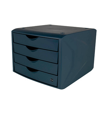 Schubladenbox the green chameleon  blau DIN A4 mit 4 Schubladen