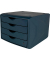 Schubladenbox the green chameleon  blau DIN A4 mit 4 Schubladen