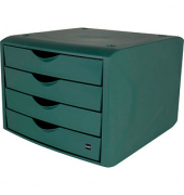 Schubladenbox the green chameleon  grün DIN A4 mit 4