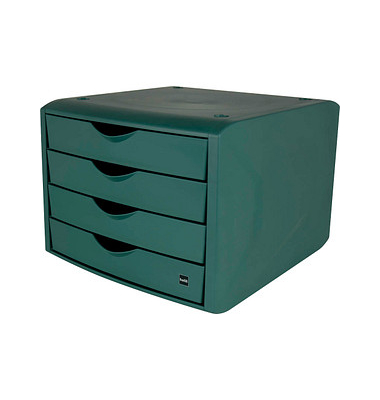 Schubladenbox the green chameleon  grün DIN A4 mit 4 Schubladen