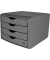 Schubladenbox the green chameleon  grau DIN A4 mit 4 Schubladen