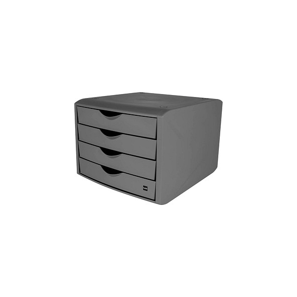 4012086022940 - Schubladenbox The Green Chameleon 4 Schübe mit Auszugssperre Format A4 stapelbar lichtgrau