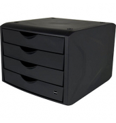 Schubladenbox the green chameleon  schwarz DIN A4 mit 4