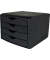 Schubladenbox the green chameleon  schwarz DIN A4 mit 4 Schubladen