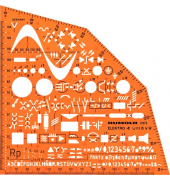 Schablone Elektrotechnik 15,5 x 15,5cm orange