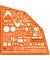 Rumold Ausbildungsschablone Elektro, orange, Symbole f. Elektroinstallation