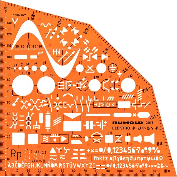 4012108017206 - Schablone Elektrotechnik 155 x 155cm orange 4012108017206 Rumold