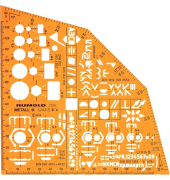 Schablone Metallwinkel 15,5 x 15,5cm orange