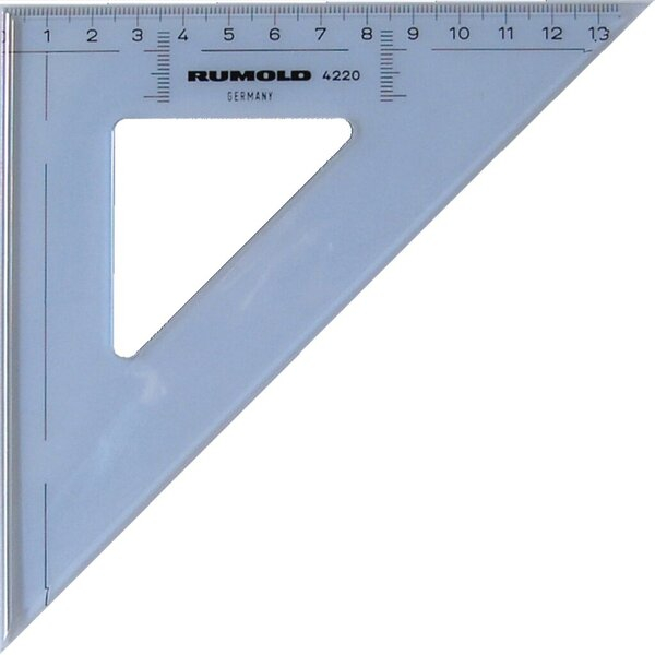 4012108020107 - Zeichendreieck 45 Grad 20 cm Kunststoff transparent getönt