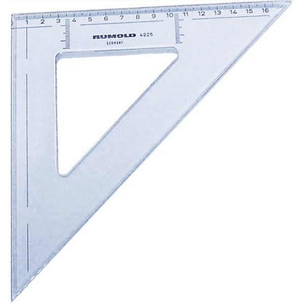 4012108020206 - Zeichendreieck 45 Grad 25cm Kathete leicht getönt 4012108020206 Rumold