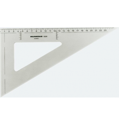 Rumold Zeichendreieck 60°, 25 cm, mm-Teilung, hochwertiger Kunststoff,