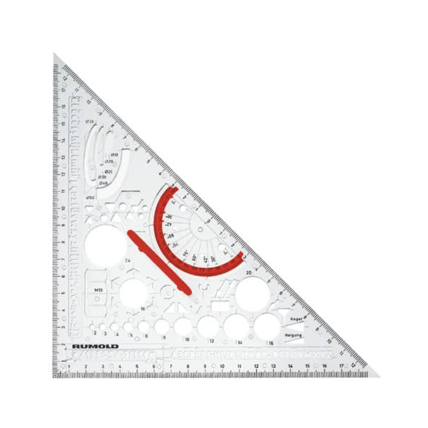 Rumold Kunststoff-Zeichendreieck 354210 Metall transparent 27cm -  Bürobedarf Thüringen