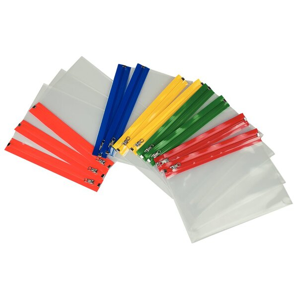 4012108202008 - Dokumententasche 378804 A4 farblos sortiert PE FOLIE Reißverschluss 4012108202008 15 Stück