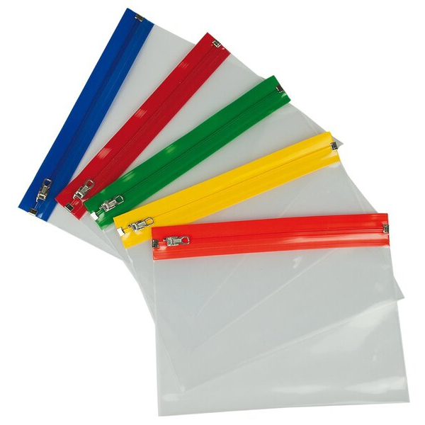 4012108202206 - Dokumententasche 378806 A6 farblos sortiert PE FOLIE Reißverschluss 4012108202206 15 Stück