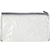 Dokumententasche Mesh bag 378366, Din Lang, transparent, Polyvinylchlorid (PVC), Rei&szlig;verschluss