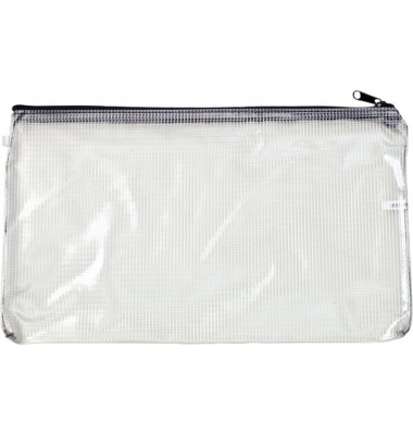 Dokumententasche Mesh bag 378366, Din Lang, transparent, Polyvinylchlorid (PVC), Rei&szlig;verschluss