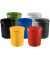 Papierkorb GRIP, 18 Liter, mit 2 Griffmulden, extra stabil, rund, dunkelgrau