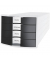 Schubladenbox Impuls 1012-32 weiß/schwarz 4 Schubladen geschlossen