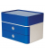 Schubladenbox Smart-Box Plus Allison 1100-14 SnowWhite/RoyalBlue 2 Schubladen geschlossen mit Utensilienbox
