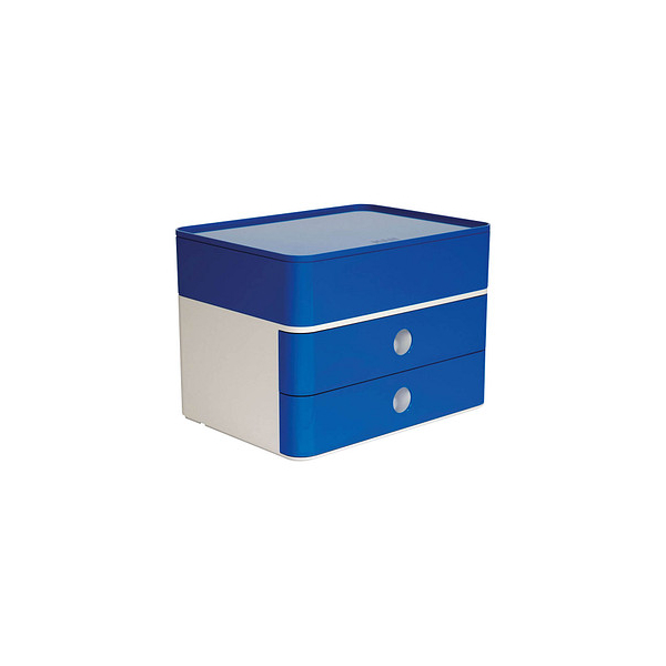 HAN Schubladenbox Smart-Box Plus Allison 1100-14 SnowWhite/RoyalBlue 2  Schubladen geschlossen mit Utensilienbox - Bürobedarf Thüringen