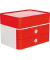 Schubladenbox Smart-Box Plus Allison 1100-17 SnowWhite/CherryRed 2 Schubladen geschlossen mit Utensilienbox