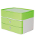 Schubladenbox Smart-Box Plus Allison 1100-80 SnowWhite/LimeGreen 2 Schubladen geschlossen mit Utensilienbox