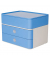 Schubladenbox Smart-Box Plus Allison 1100-84 SnowWhite/SkyBlue 2 Schubladen geschlossen mit Utensilienbox