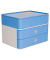 Schubladenbox Smart-Box Plus Allison 1100-84 SnowWhite/SkyBlue 2 Schubladen geschlossen mit Utensilienbox