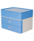 Schubladenbox Smart-Box Plus Allison 1100-84 SnowWhite/SkyBlue 2 Schubladen geschlossen mit Utensilienbox