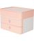 Schubladenbox Smart-Box Plus Allison 1100-86 SnowWhite/FlamingoRose 2 Schubladen geschlossen mit Utensilienbox
