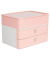 Schubladenbox Smart-Box Plus Allison 1100-86 SnowWhite/FlamingoRose 2 Schubladen geschlossen mit Utensilienbox