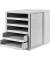 Schubladenbox Schrank-Set 1401-11 lichtgrau/lichtgrau 5 Schubladen offen