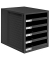 Schubladenbox Schrank-Set 1401-13 schwarz/schwarz 5 Schubladen offen
