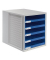 Schubladenbox Schrank-Set 1401-14 grau/blau 5 Schubladen offen