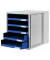 Schubladenbox Schrank-Set 1401-14 grau/blau 5 Schubladen offen