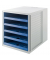 Schubladenbox Schrank-Set Karma 14018-16 grau/blau 5 Schubladen offen