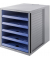 Schubladenbox Schrank-Set Karma 14018-16 grau/blau 5 Schubladen offen
