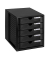 Schubladenbox System-Box 1450-13 schwarz/schwarz 5 Schubladen geschlossen
