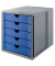 Schubladenbox System-Box Karma 14508-16 graublau 5 Schubladen geschlossen