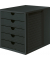 Schubladenbox System-Box Karma 14508-13 schwarz/schwarz 5 Schubladen geschlossen