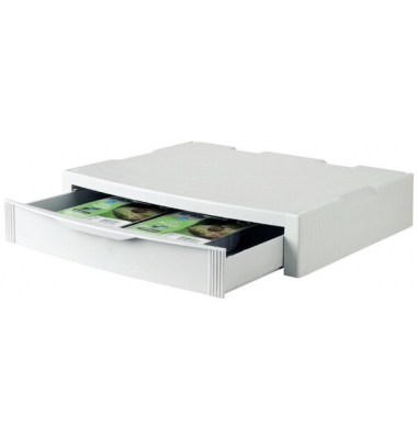 Monitor Stand, 1 geschlossenes Schubfach, lichtgrau