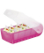 Karteibox Croco A7 quer transl. pink f.900 Karten Kunstst.
