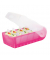 Karteibox Croco A7 quer transl. pink f.900 Karten Kunstst.