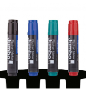 Flipchartmarker Jumbo, 1111505, Packung, rot,blau,gr&uuml;n,schwarz, 2-10mm Keilspitze