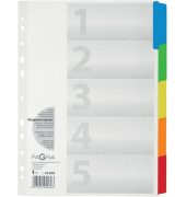 Kartonregister 31000-08, 5-teilig blanko, A4, 160 g/m&sup2;, farbige Taben, 5-teilig