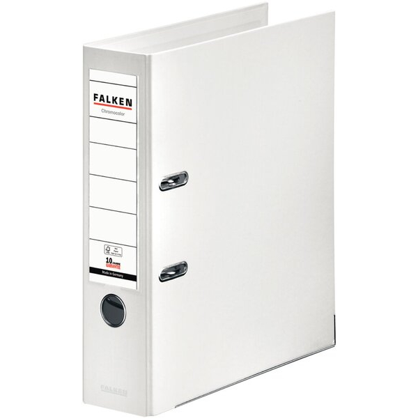 4014481084554 - Ordner Chromocolor 11285525 A4 80mm breit Kunststoff vollfarbig weiß 4014481084554 Falken