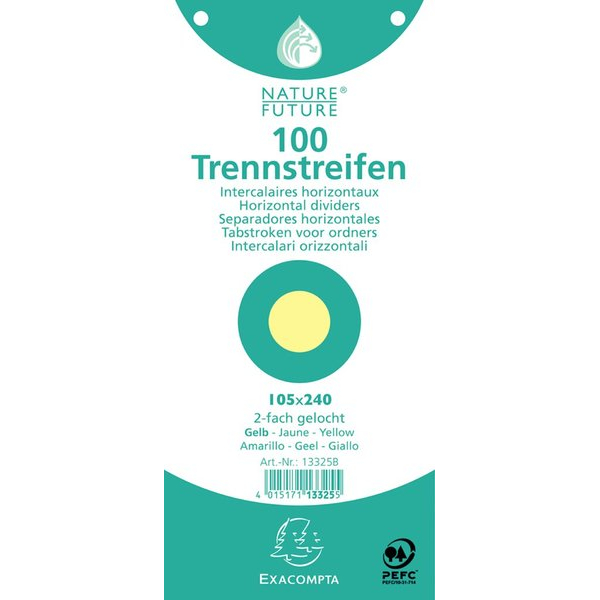 4015171133255 - Trennstreifen 13325B Premium gelb 190g gelocht 24x105cm 4015171133255 100 Stück