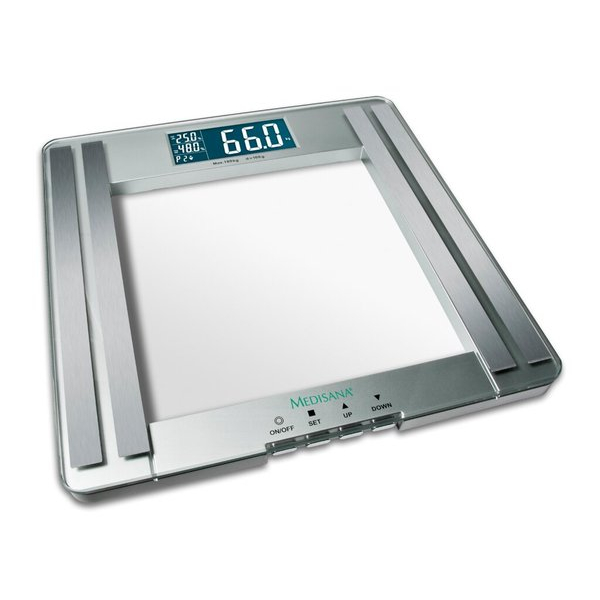 Medisana PSM Glas-Körperanalysewaage, misst Gewicht Körperfett, -wasser 4015588404467 Medisana